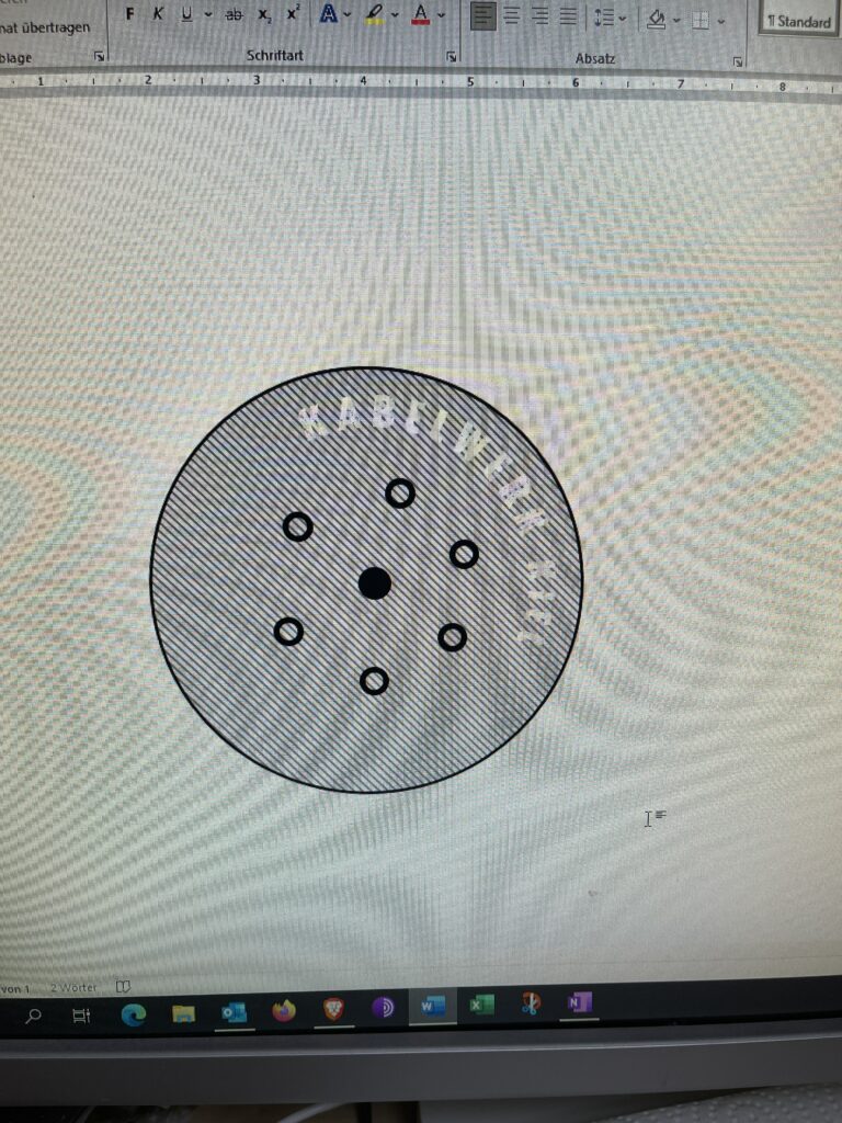 In dem Kreis sind nun um den schwarzen Punkt in der Mitte schwarze Kreise.